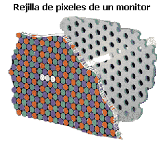 Rejilla de píxeles de un monitor