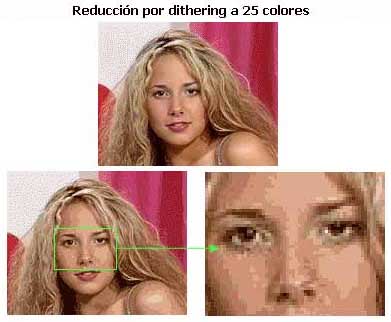 Reducción por dithering a 25 colores