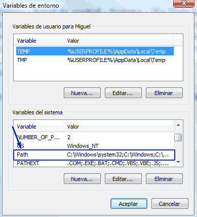 Variables de entorno, configuracion