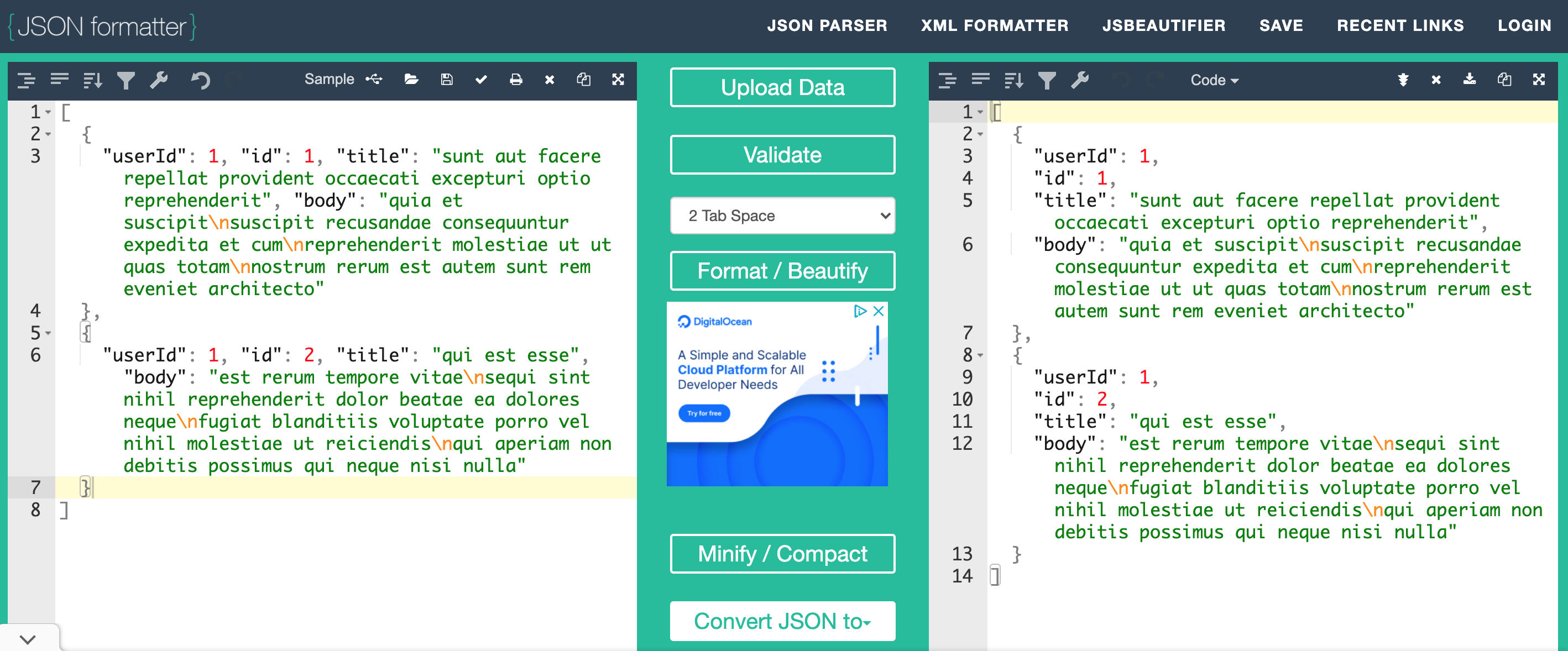 JSON Formatter