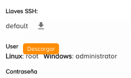 Enlace para descarga de la llave ssh